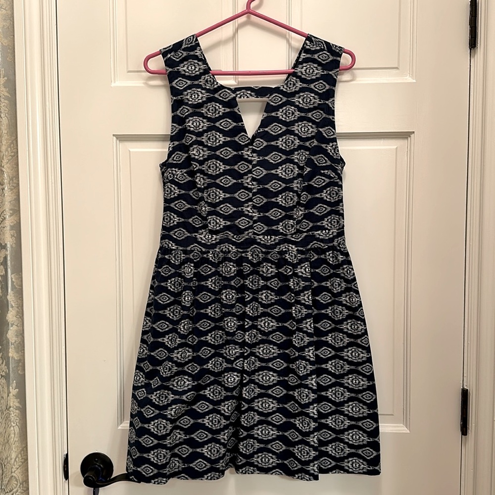 Printed Navy Party Dress Olive & Oak size M
